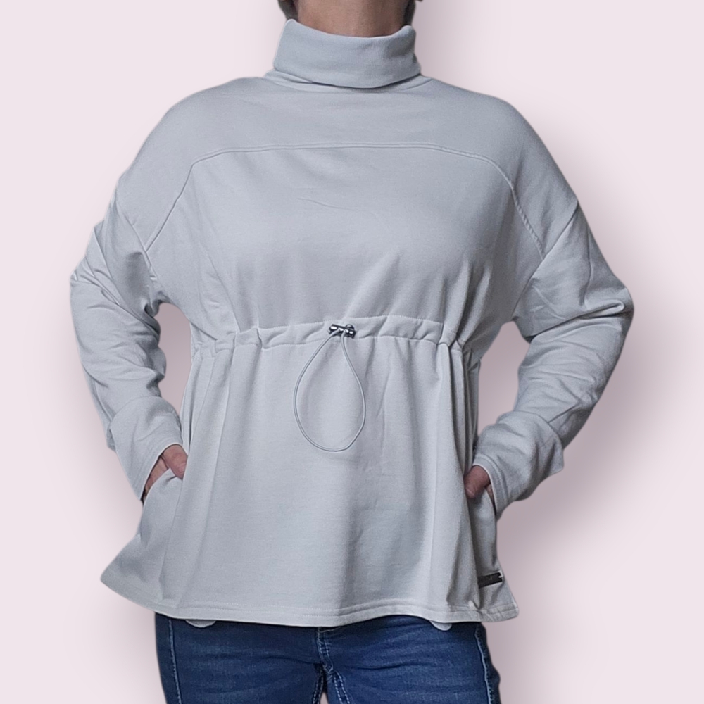 Nine West Active Light Silver Turtleneck Sweatshirt Size M